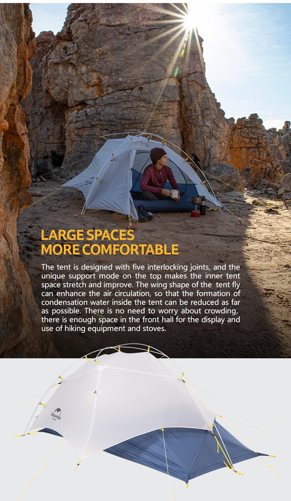 Cheap Goat Tents  CloudUp Wing 2 Man Tent Ultralight Portable Silicon Coated 15D Nylon Hiking Camp Tent Tents 